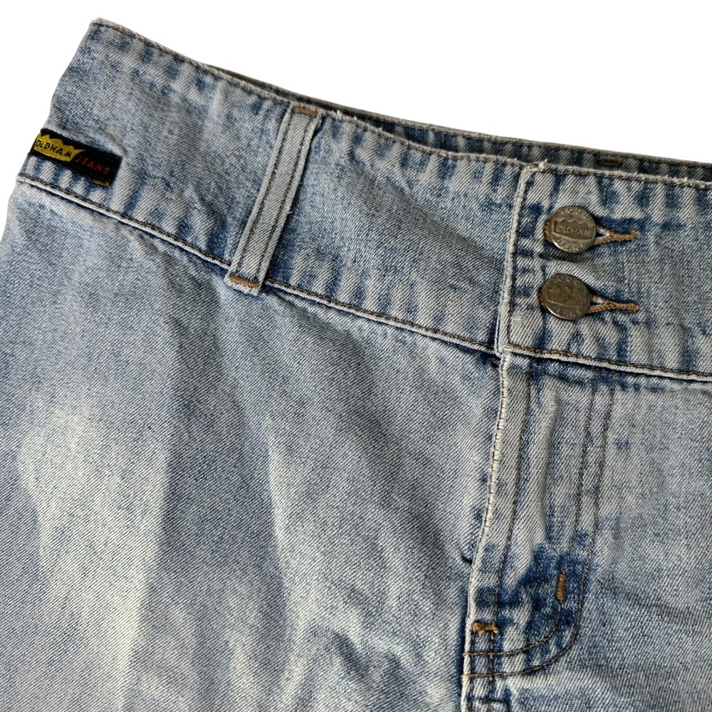 Todd‎ Oldham Jeans Flare Women Size 7 Light Wash Blue Denim Mid Rise 90s Crown - Picture 3 of 10